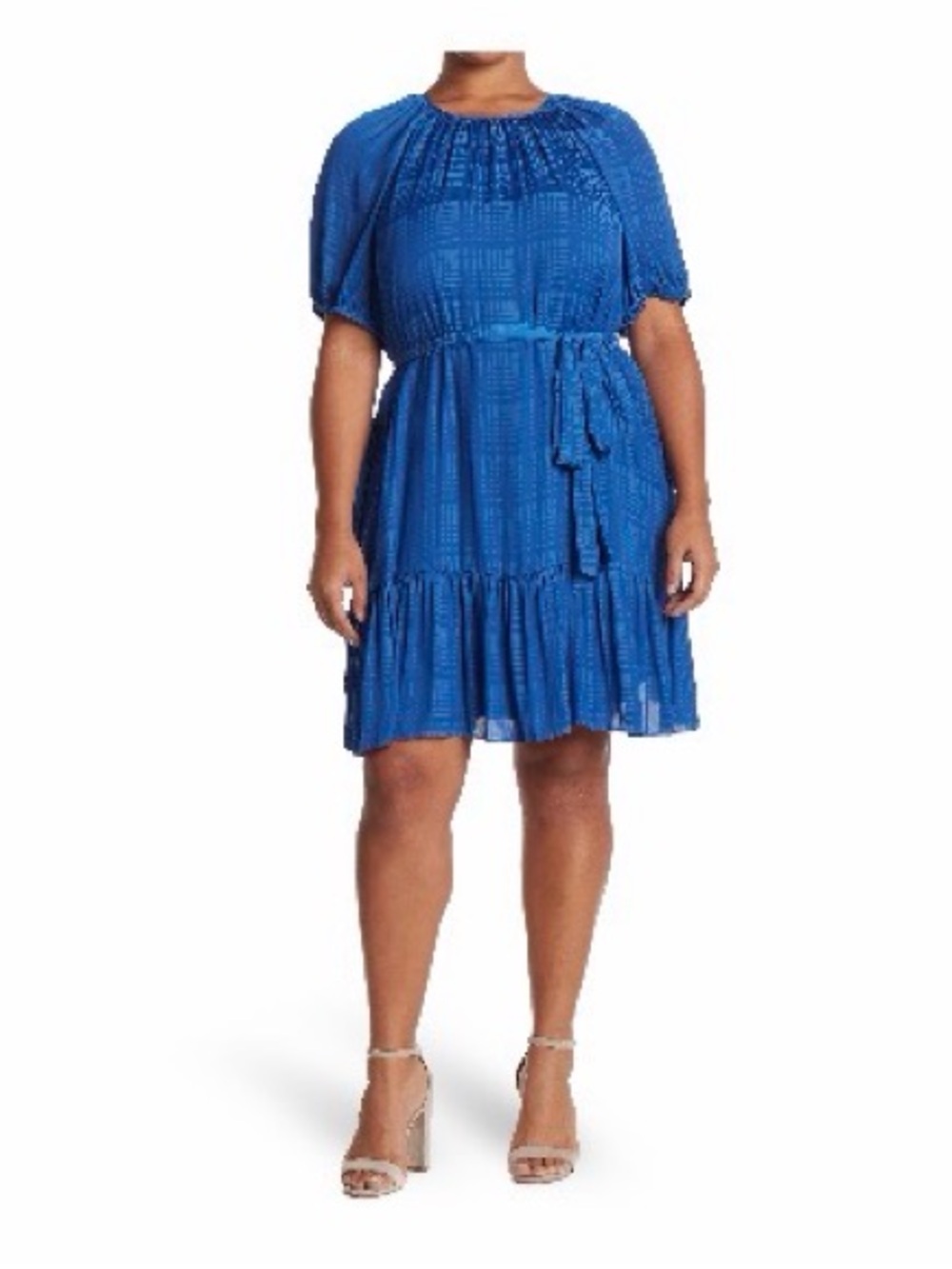 NWT Eliza J Blue Midi Dress 14W Wedding Guest, Brunch, Bachelorette, Summer